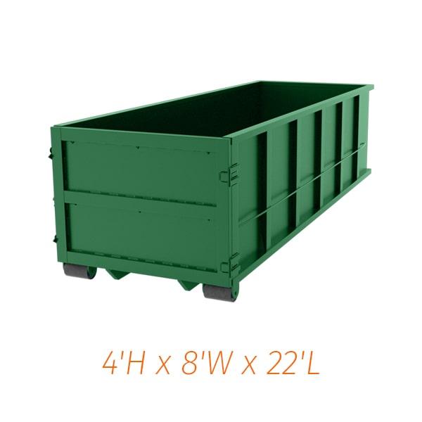 it is recommended to look into alternative disposal methods for large items that cannot fit in a 20-yard dumpster